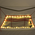 mtnGLO Tent Gear Loft Fastened To Tent Wall With Lights Lit Up